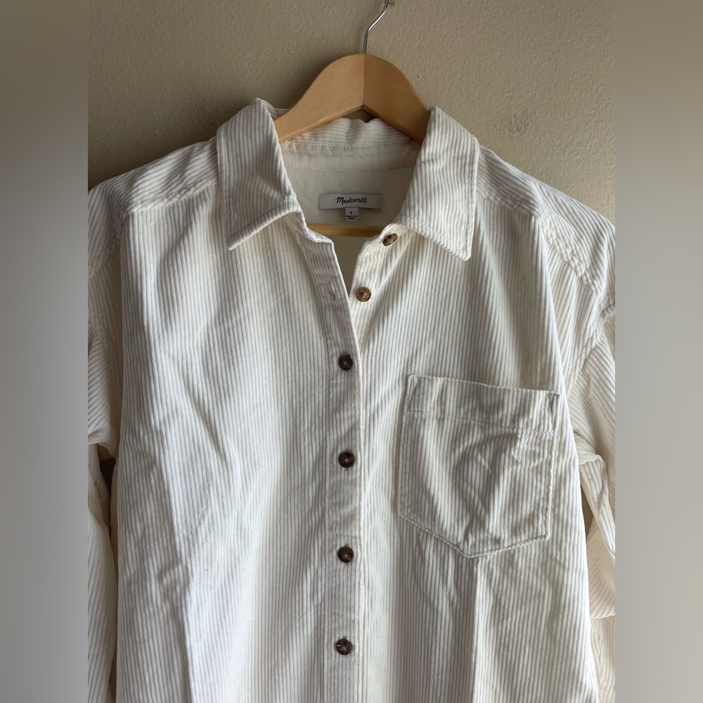 New Madewell Corduroy Easy Mini Shirtdress Lighthouse Size SMALL Women - Picture 7 of 12